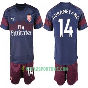 Koszulka Arsenal Pierre-Emerick Aubameyang 14 Dziecięcy Wyjazdowe Stroje Piłkarskie 2018-2019 Krótki Rękaw